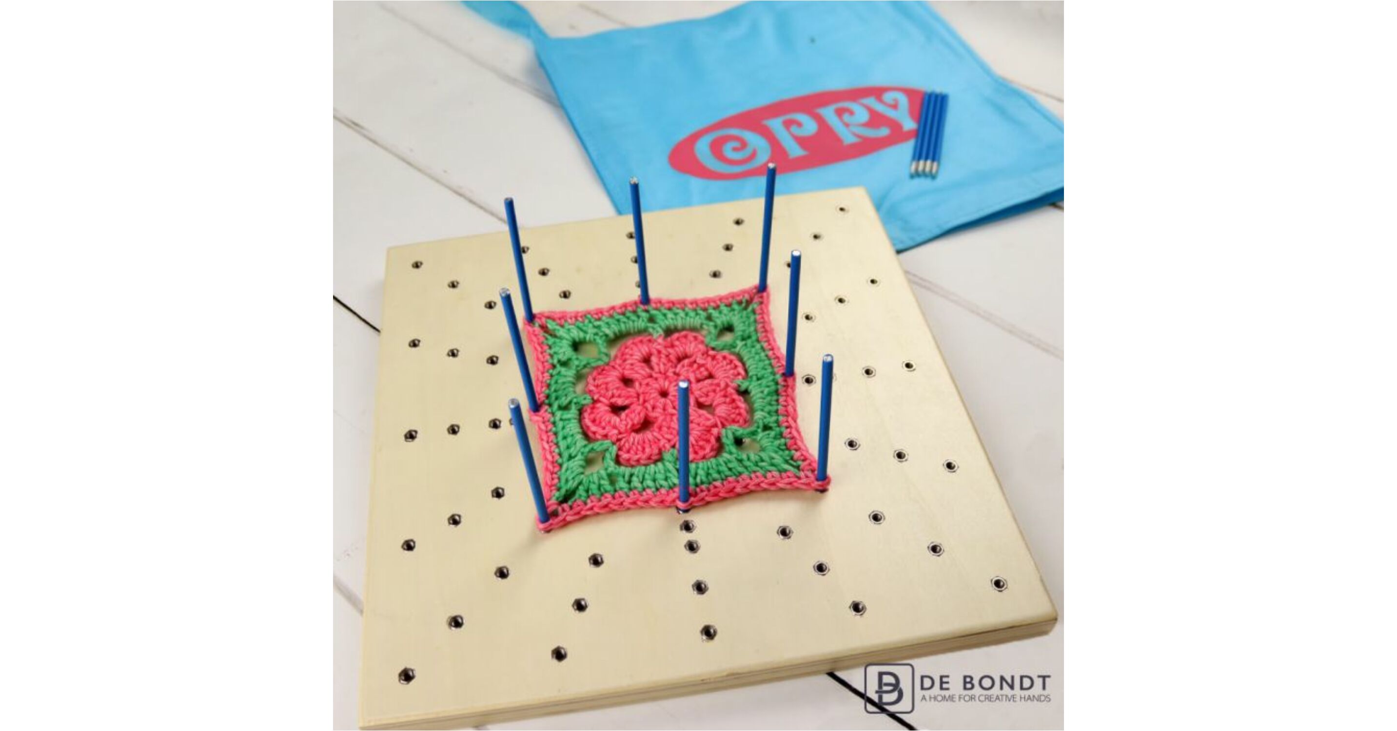 Opry Wooden Blocking Board - two-sided for crocheted granny squares
